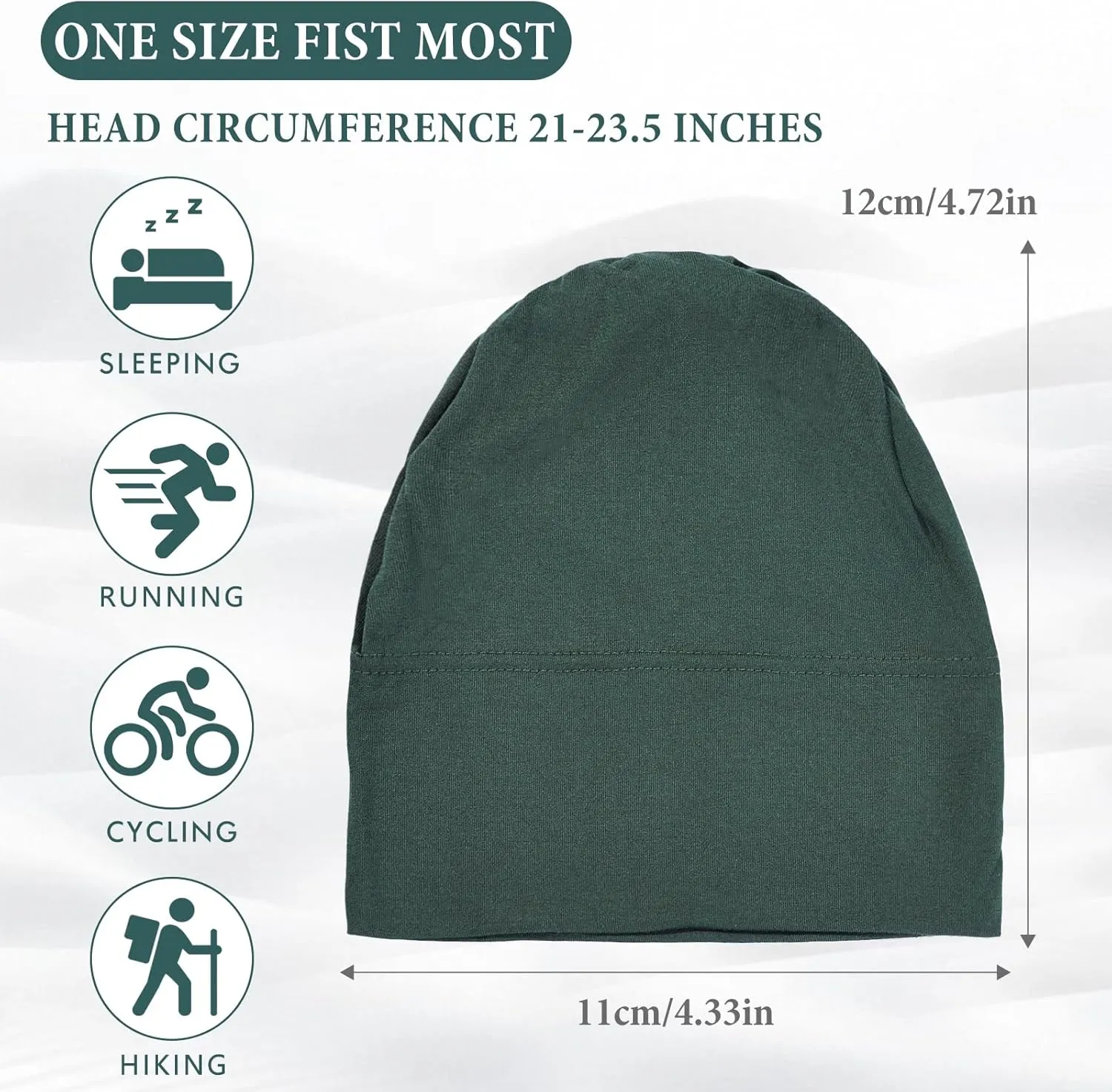 9 Pieces Solid Women Chemo Hat Stretchy Turban Beanie,Pre Tied Chemo Head Scarf Beanie Skull Cover Cap for Women Hair Loss