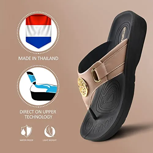 AEROTHOTIC Casual Flip Flops with Arch Supportive Footbed Comfortable Fashion Thong Soft Cushion Non-Slip Summer Vacation Essentials Orthotic Sandals for Women