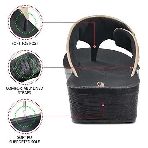 AEROTHOTIC Casual Flip Flops with Arch Supportive Footbed Comfortable Fashion Thong Soft Cushion Non-Slip Summer Vacation Essentials Orthotic Sandals for Women