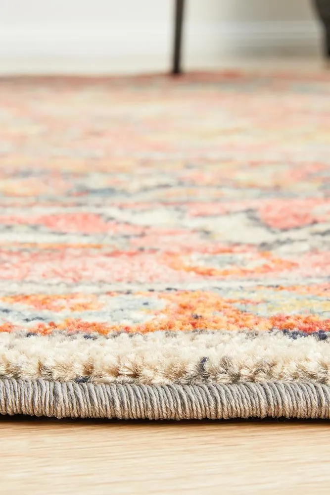 Artin Power Loomed Crimson Round Rug