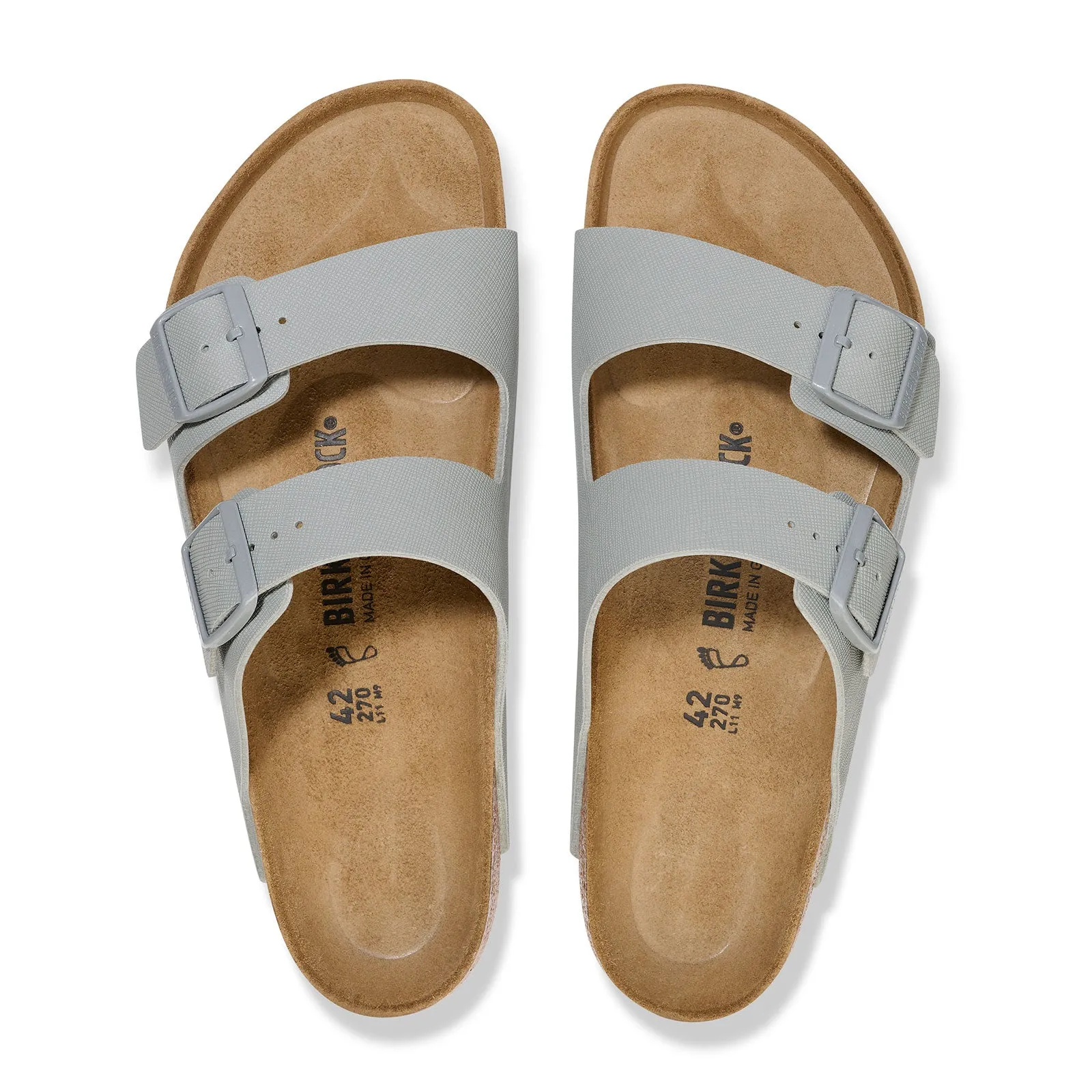 Birkenstock Arizona Slide Sandal (Men) - Saffiano Stone Coin Birko-Flor