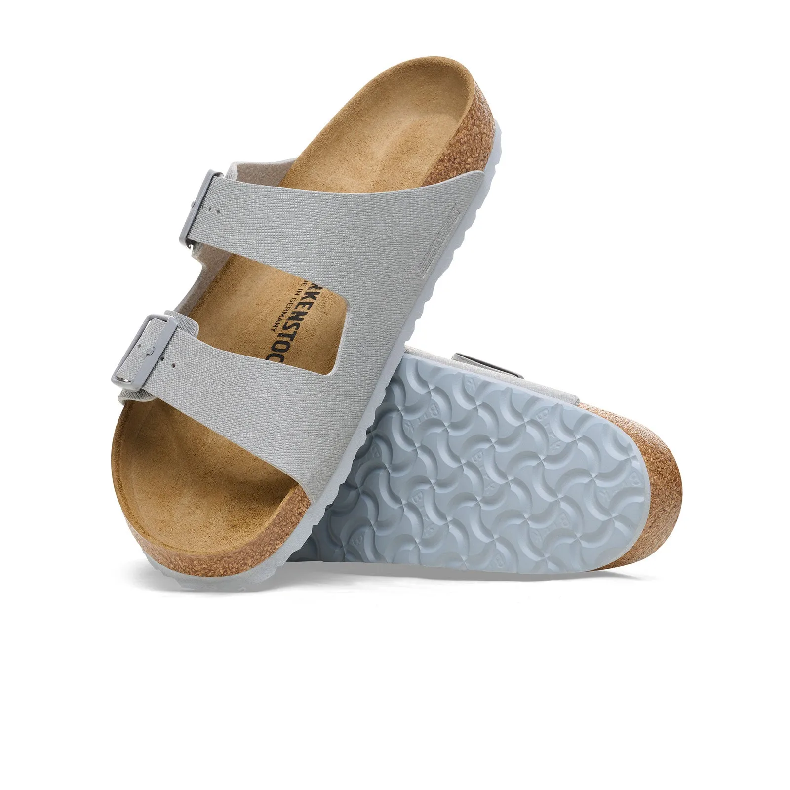 Birkenstock Arizona Slide Sandal (Men) - Saffiano Stone Coin Birko-Flor