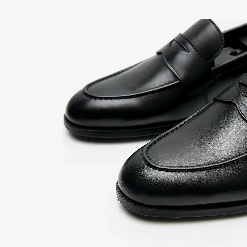 Black Round Toe Loafers
