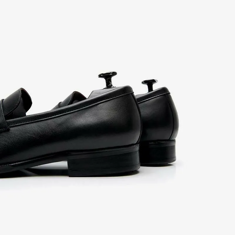 Black Round Toe Loafers