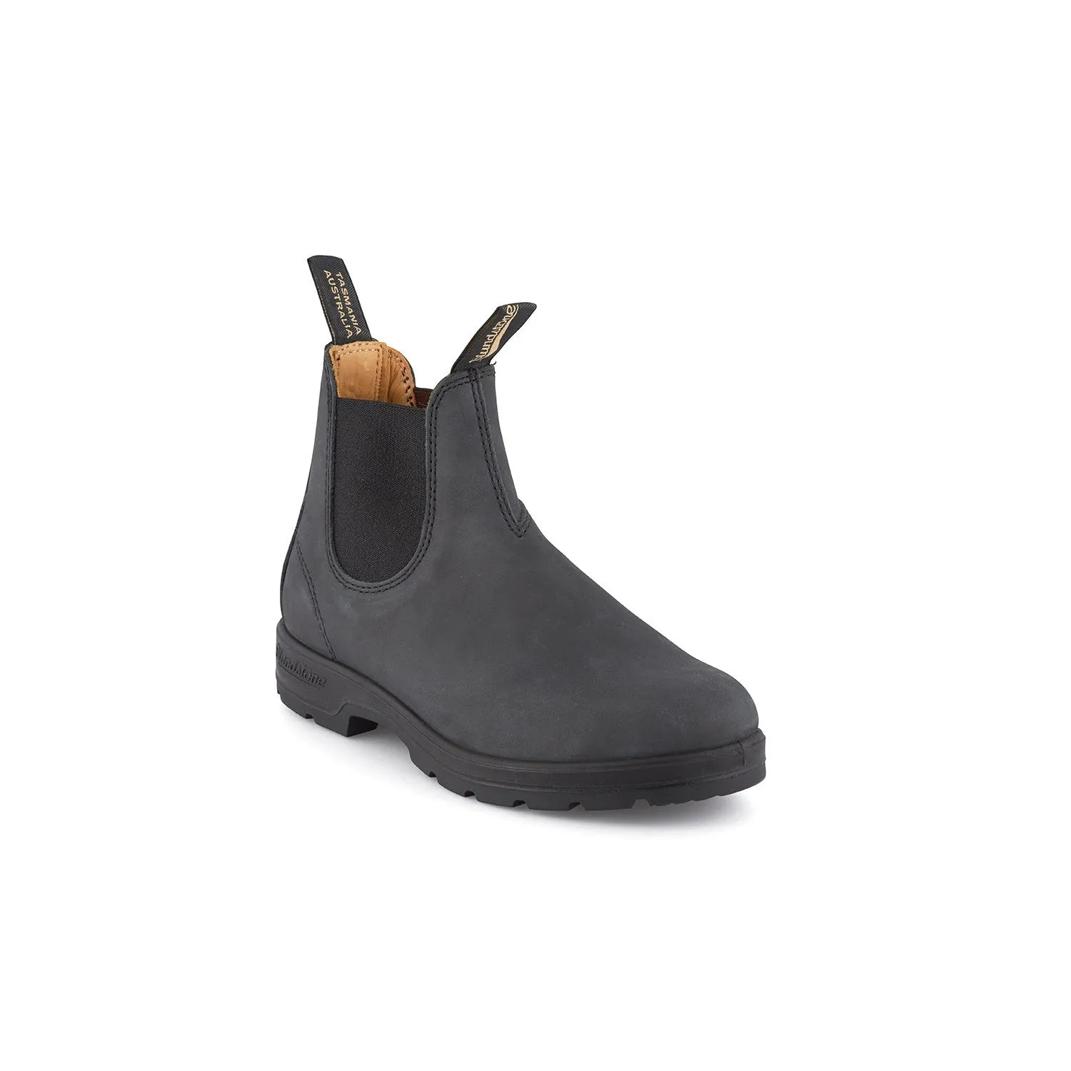 Blundstone #587 Classics Unisex Rustic Black Leather Water Resistant Pull On Ankle Boots