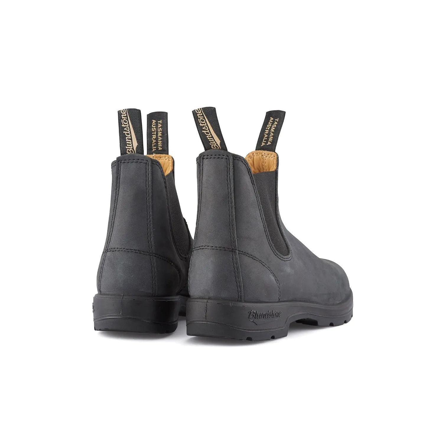Blundstone #587 Classics Unisex Rustic Black Leather Water Resistant Pull On Ankle Boots