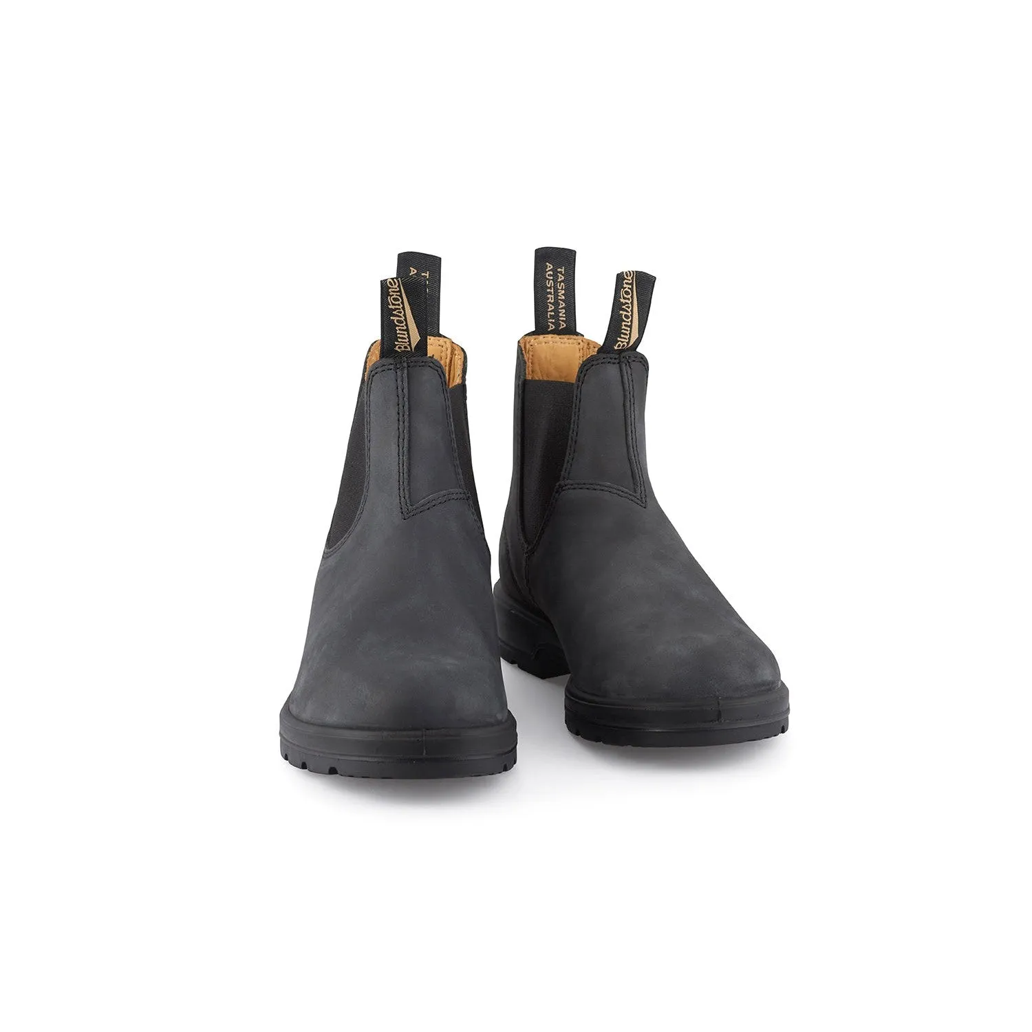 Blundstone #587 Classics Unisex Rustic Black Leather Water Resistant Pull On Ankle Boots