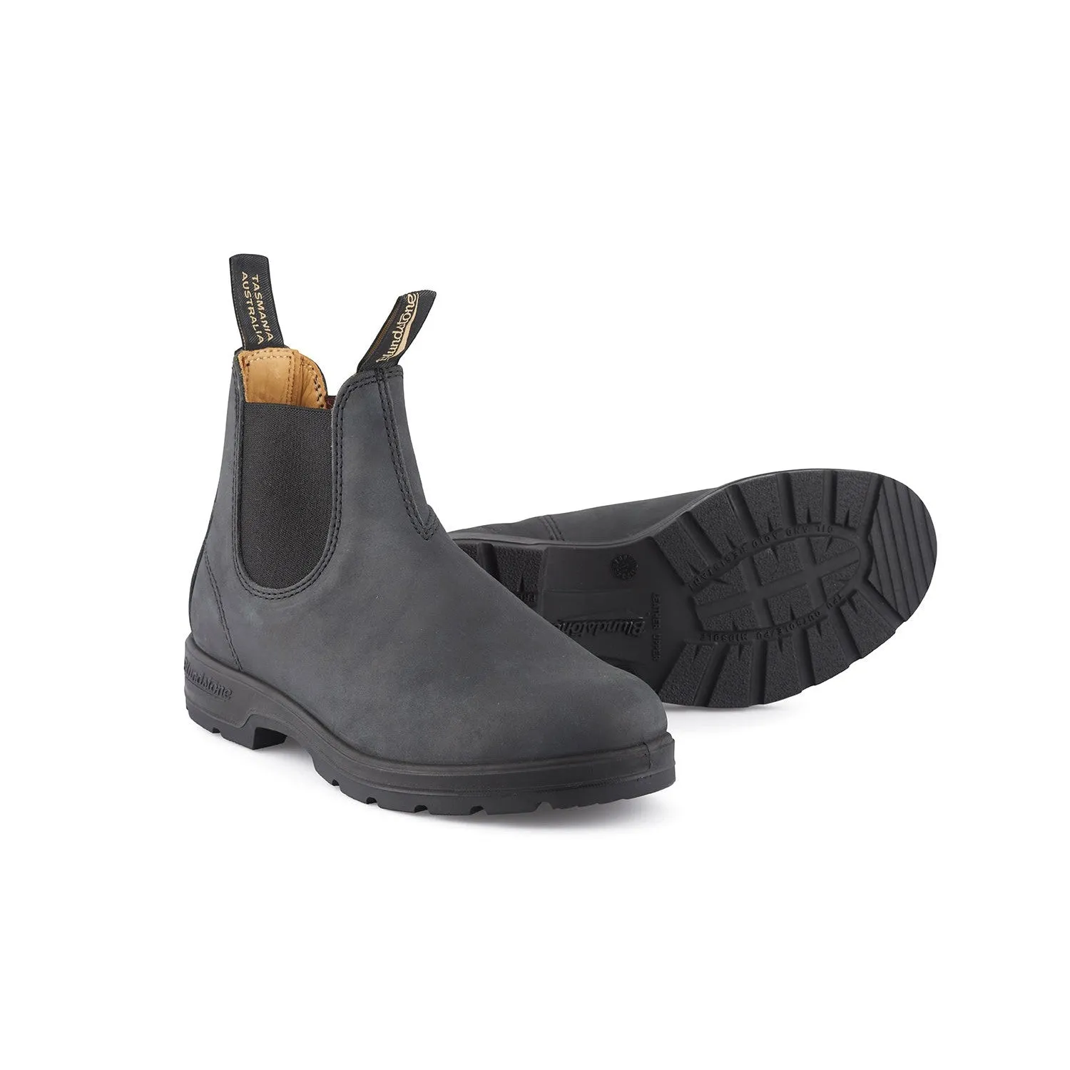 Blundstone #587 Classics Unisex Rustic Black Leather Water Resistant Pull On Ankle Boots
