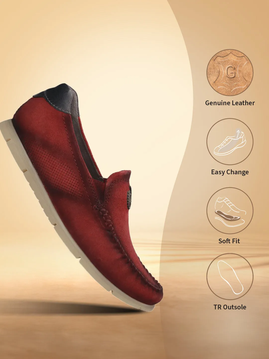 bugatti Red Suede Loafers