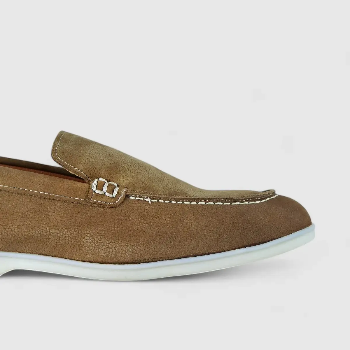 Bulletti Leather Nubuck Slip On Loro Beige