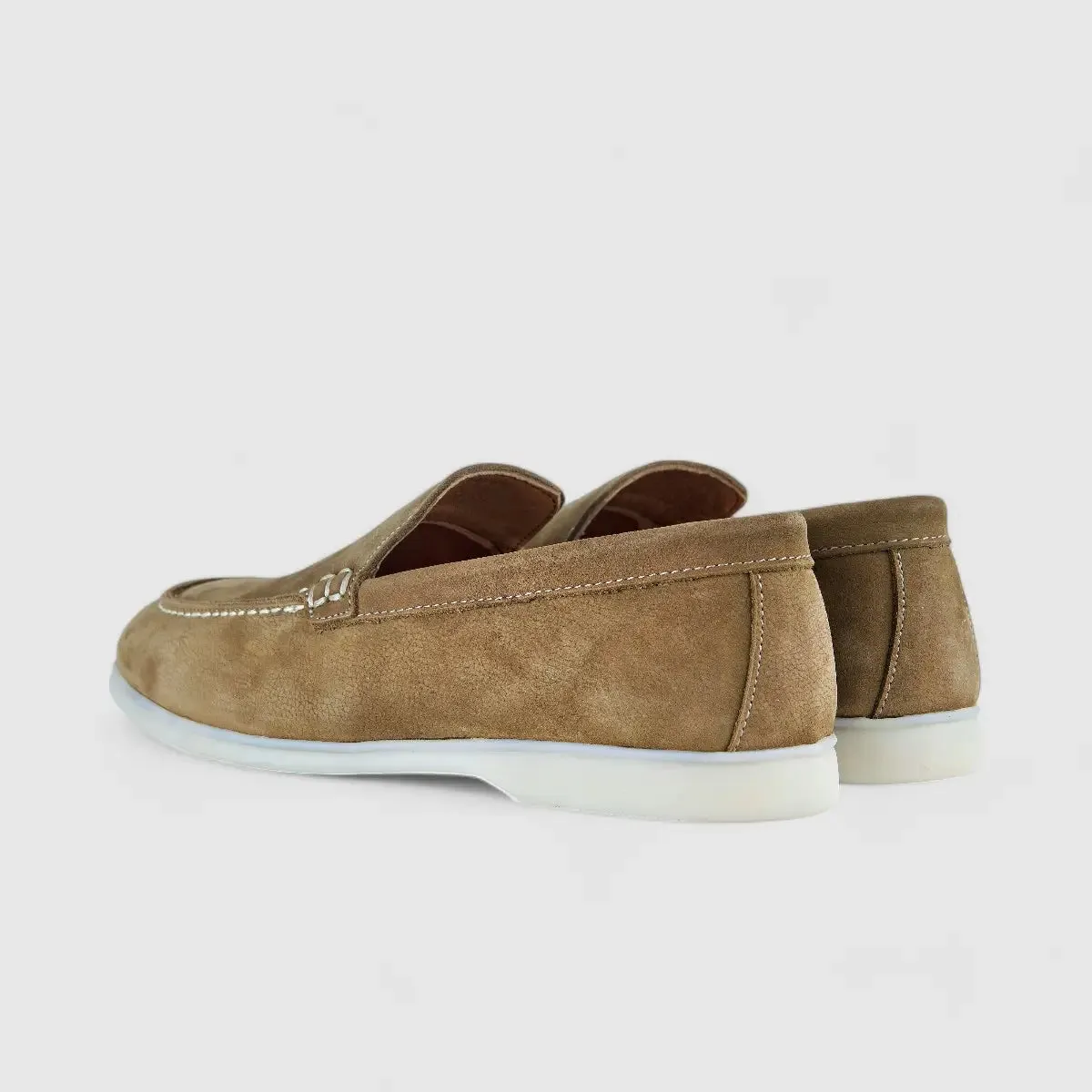 Bulletti Leather Nubuck Slip On Loro Beige