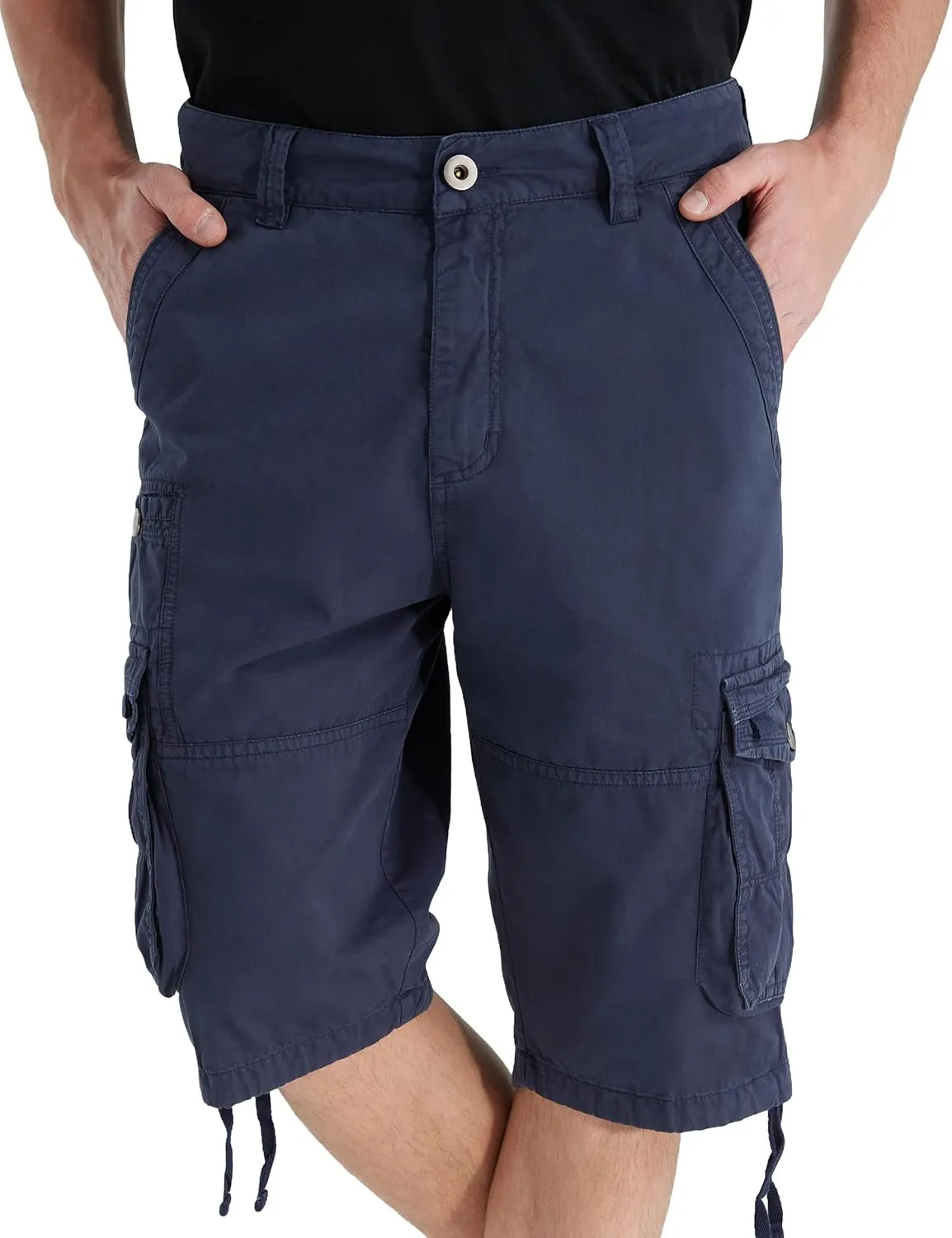 Cargo Shorts for Men Multi Pockets Mens Shorts Below Knee Casual Hiking Summer Shorts