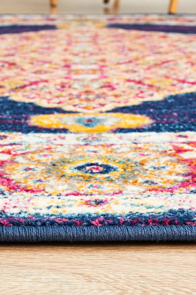 Century 966 Round Rug (Royal Blue) by Rug Culture