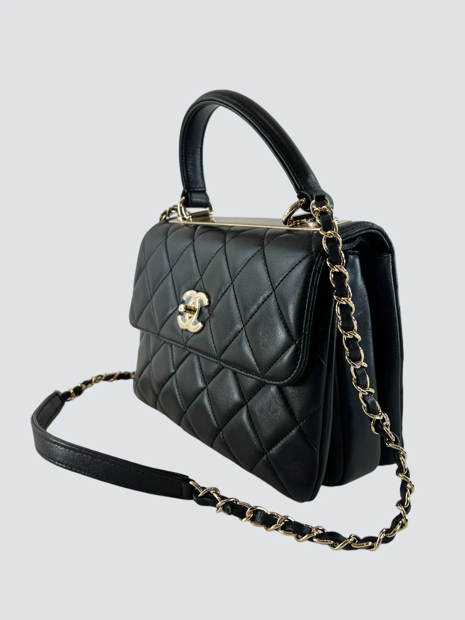 Chanel Black Lambskin Leather Trendy