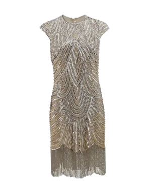 Crystal Deco Beaded Fringe Dress