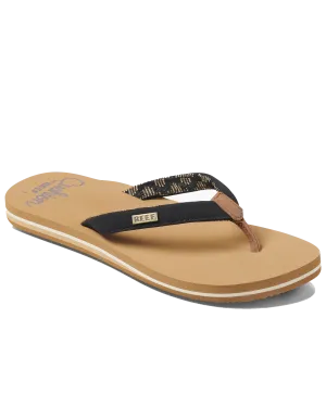 Cushion Sands Flip Flops in Black & Tan