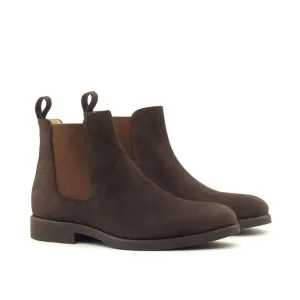 DapperFam Monza in Brown Men's Italian Suede Chelsea Boot