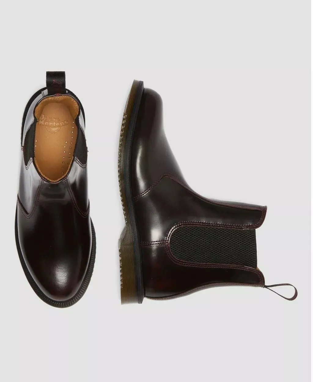 Dr. Martens Flora Chelsea Leather Women's Cherry Red Boots
