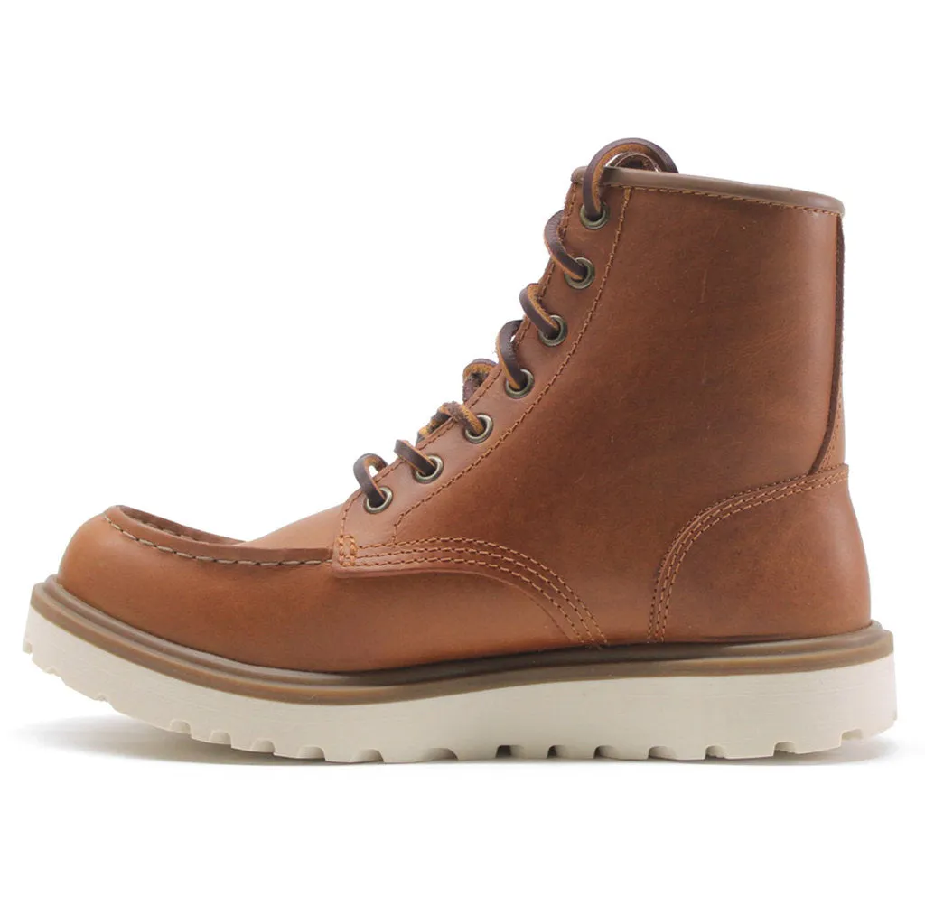 Ecco Staker Leather Women's Ankle Moc Toe Boots