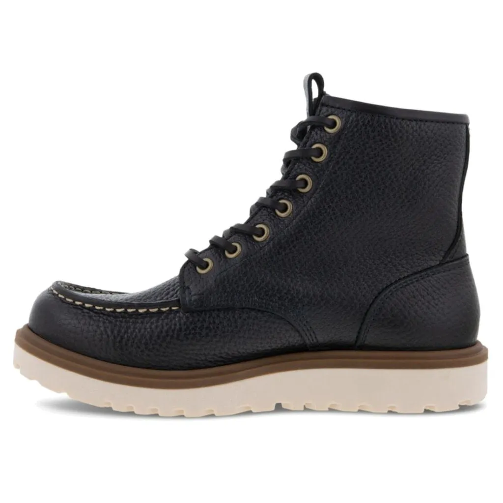 Ecco Staker Leather Women's Ankle Moc Toe Boots