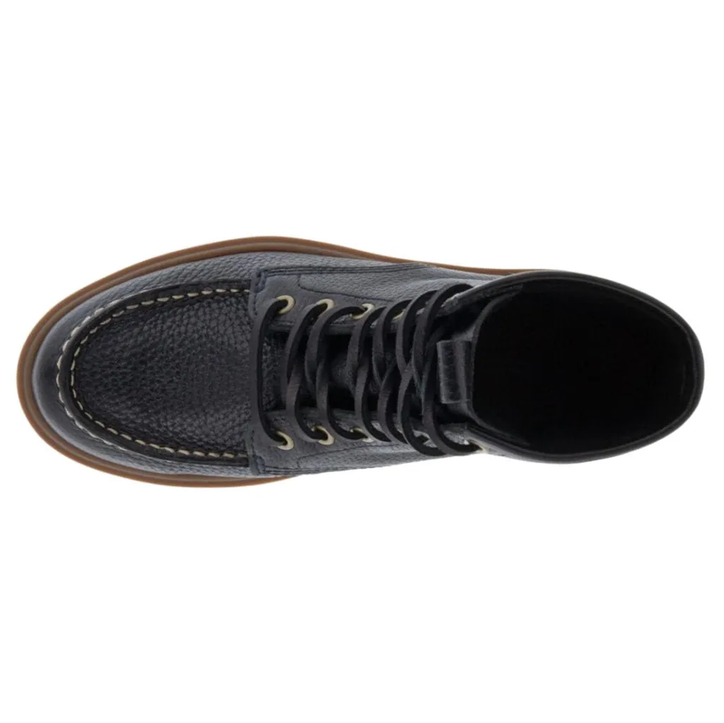 Ecco Staker Leather Women's Ankle Moc Toe Boots