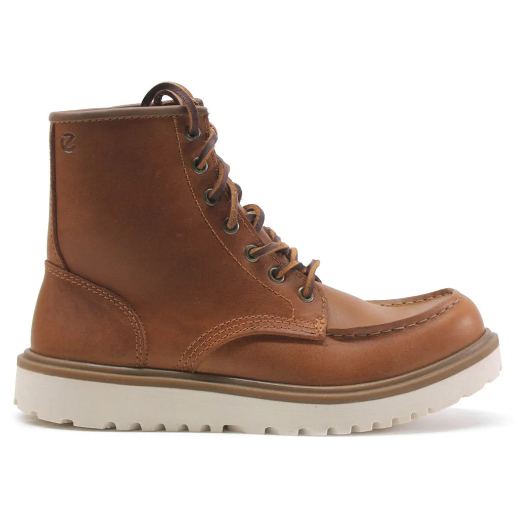 Ecco Staker Leather Women's Ankle Moc Toe Boots