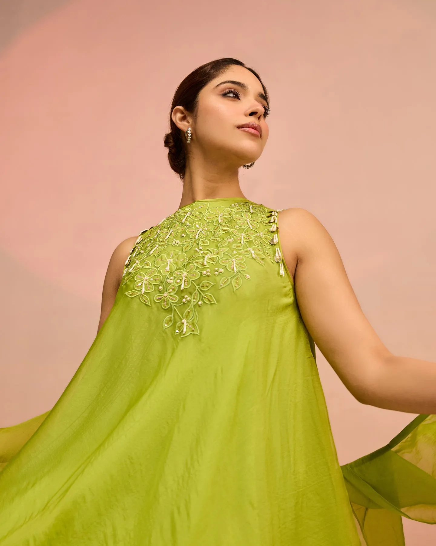 Evergreen Organza Co-ord set