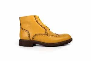 FOOT FEDERATION DERBY WINGTIP MENS BOOT YELLOW