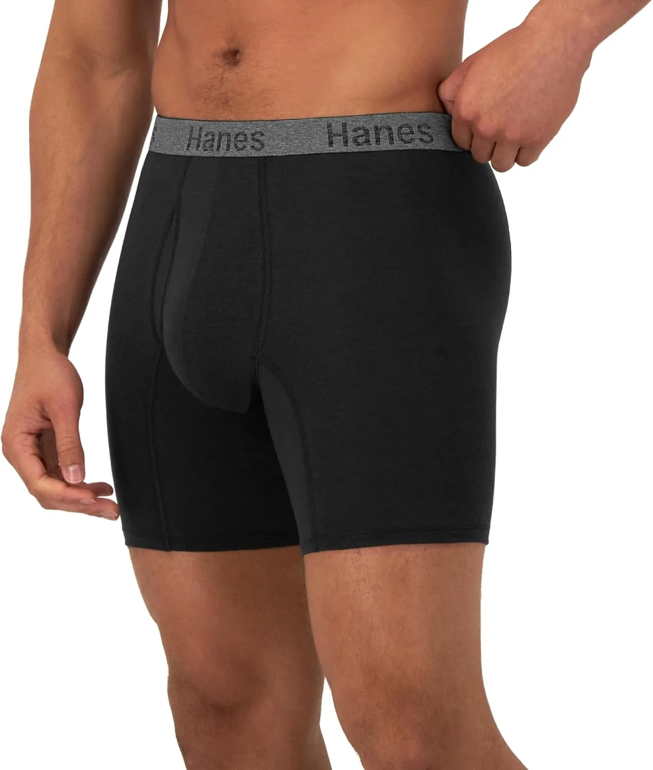 Hanes Men's Comfort Flex Fit Boxer Briefs, Ultra Soft Stretch, Long Leg & Regular Leg, 3- Pack