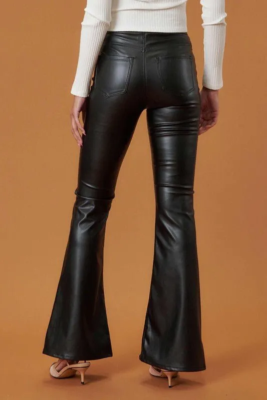 High Waisted Vegan Leather Pants