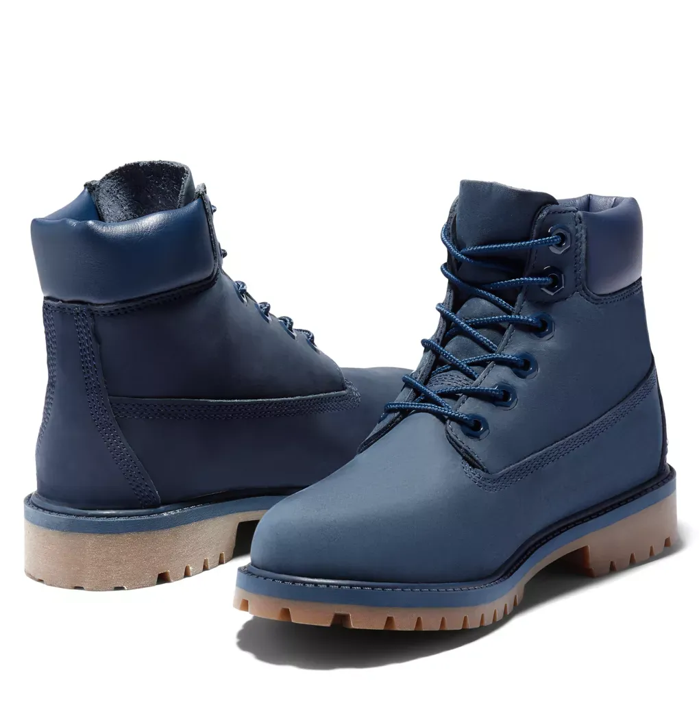 Junior Timberland Premium 6-Inch Waterproof Boots - Blue Nubuck