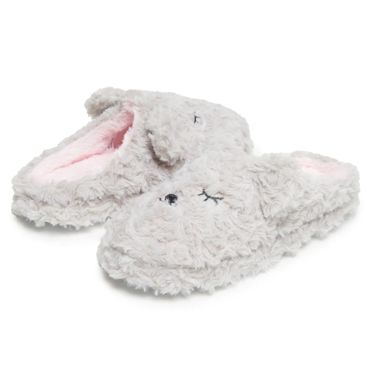Laura Ashley Women's Plush Critters Clog Slippers, Indoor Outdoor Slip On Criss Cross Slippers for Ladies
