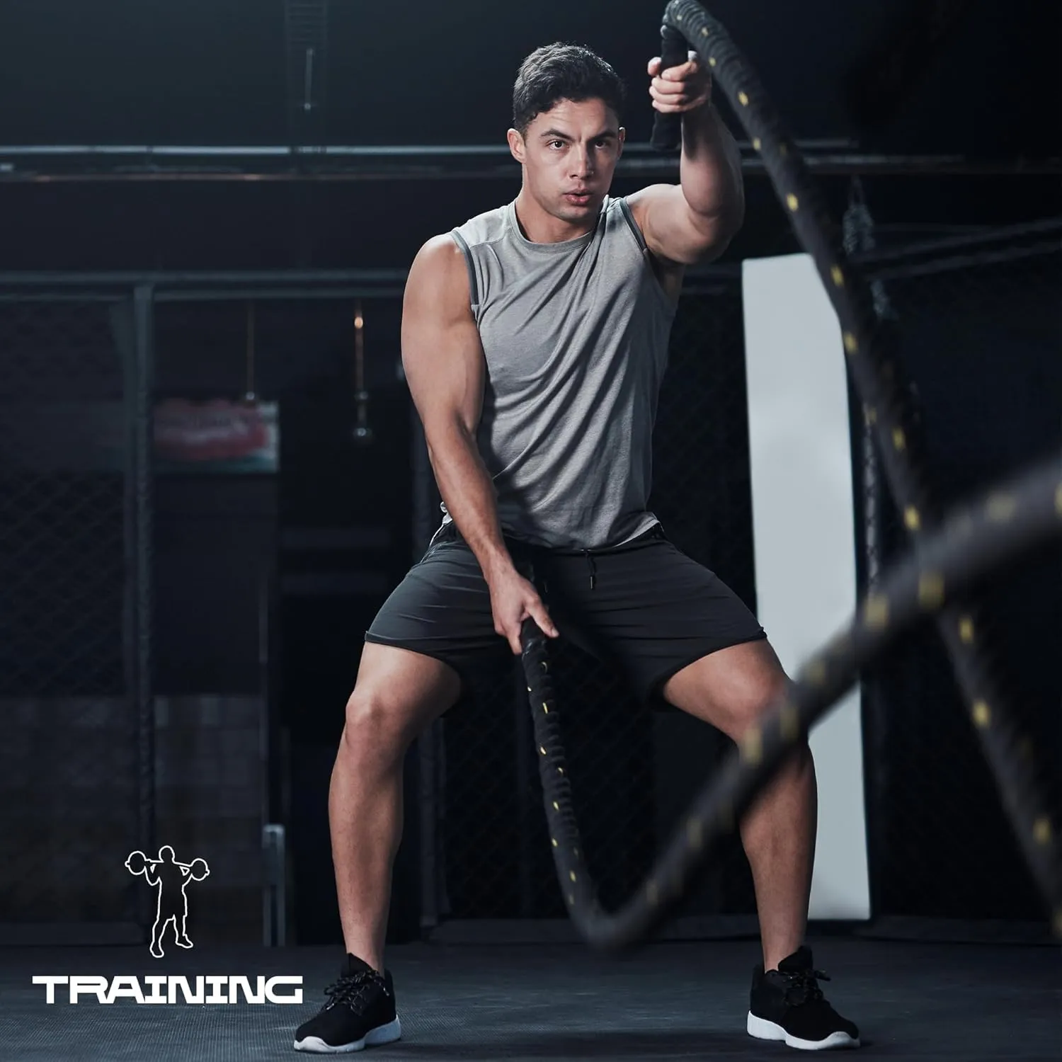 Men Running Athletic Shorts, Quick Dry 7 inch Inseam Gym Workout Men Shorts with Deep Pocket & Zipper