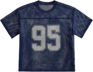 Men's Number Print Jersey Shirt Crew Neck Short Sleeve Mesh Tee Tops Casual Football Jersey Shirts