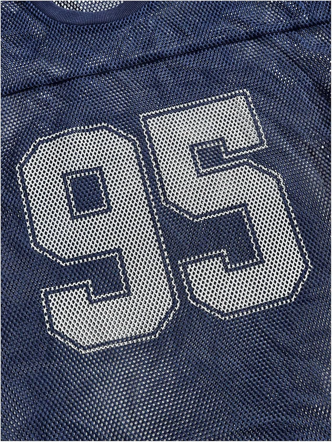 Men's Number Print Jersey Shirt Crew Neck Short Sleeve Mesh Tee Tops Casual Football Jersey Shirts