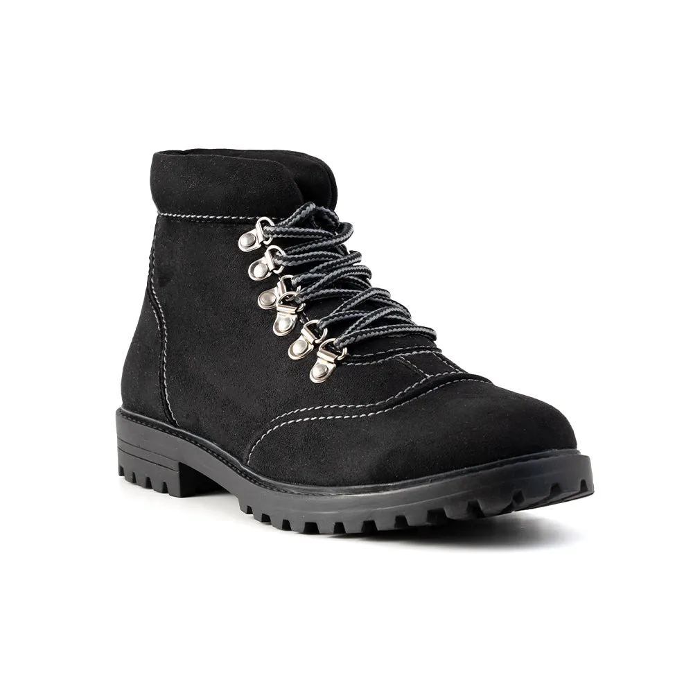 Monkstory Suede Hiking Boots  - Black