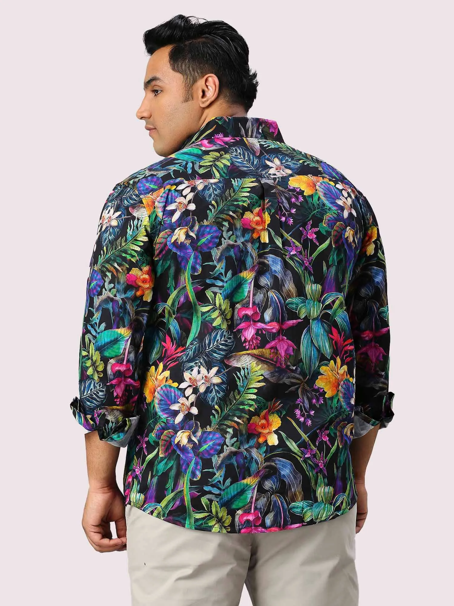 Posy Digital Printed Full Sleeve Shirt Men's Plus Size