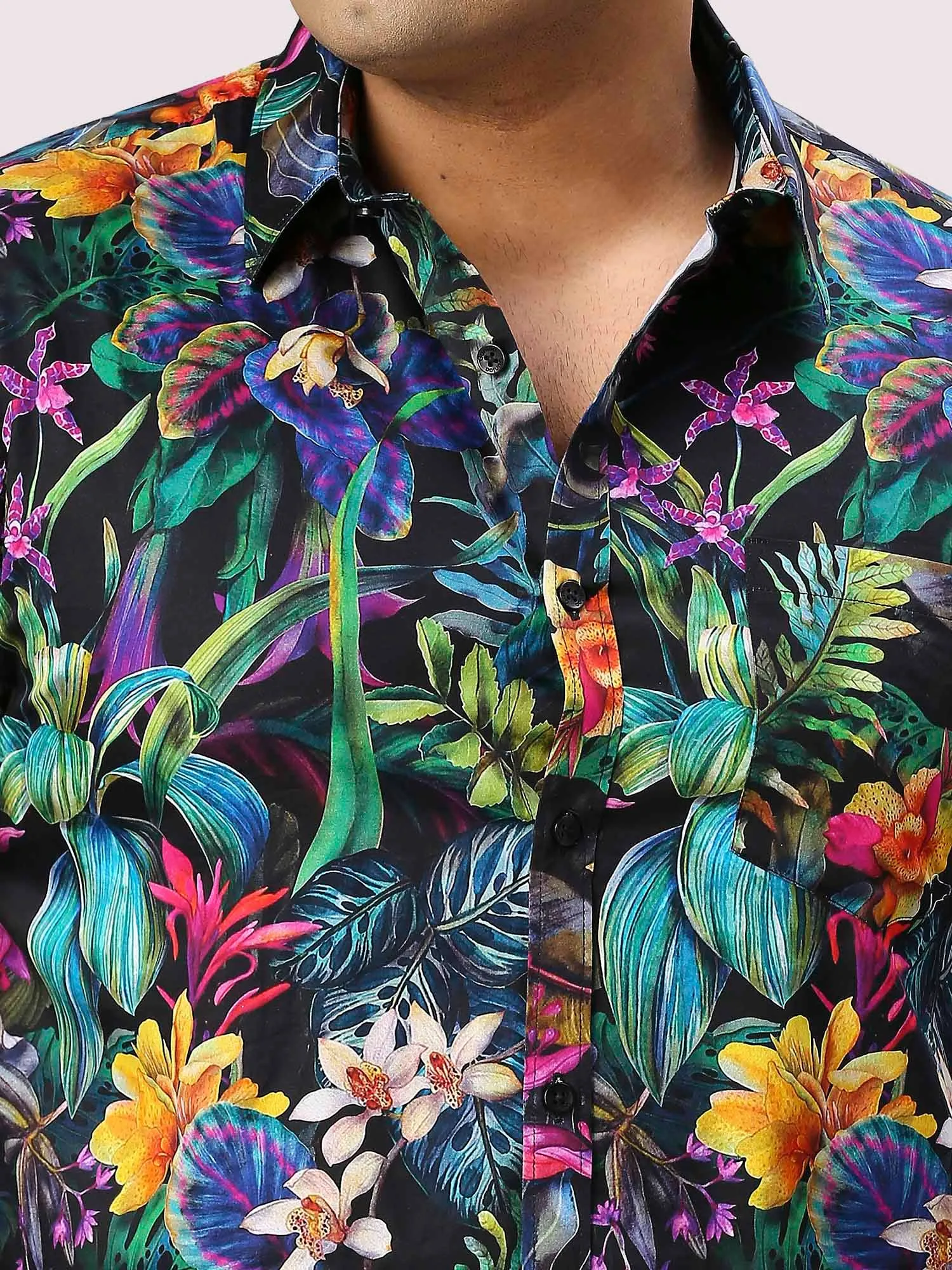 Posy Digital Printed Full Sleeve Shirt Men's Plus Size