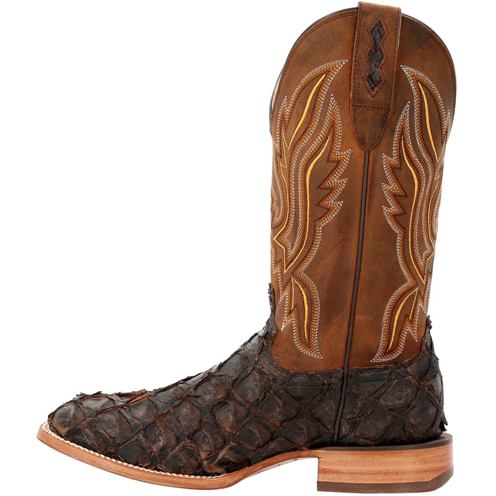 Premium Exotics Pirarucu Square Toe Cowboy Boots