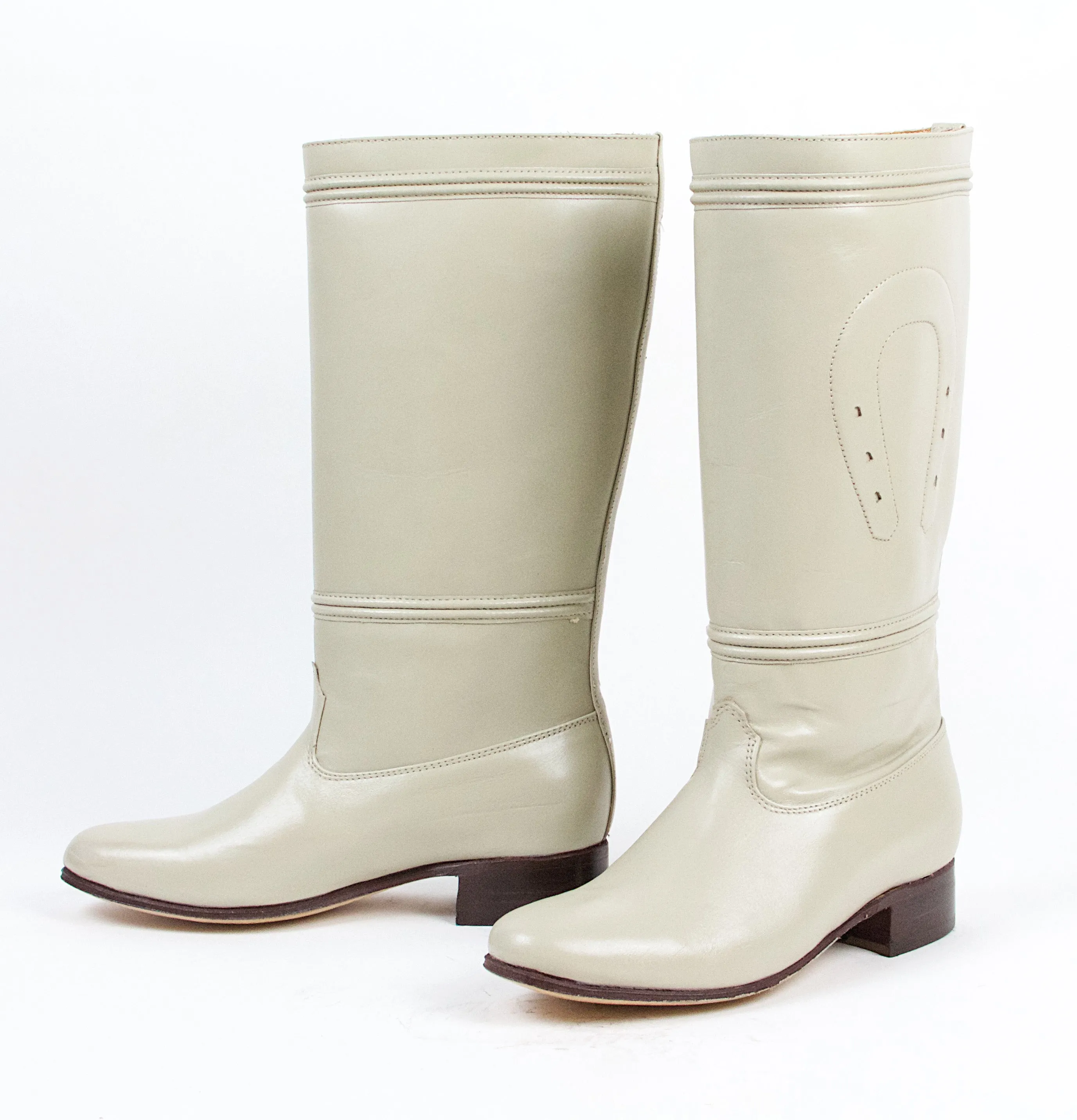 Quincy Boots Womens Escaramuza Napa Leather Bone Round Toe Western Boot