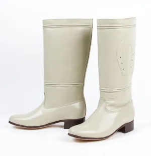 Quincy Boots Womens Escaramuza Napa Leather Bone Round Toe Western Boot