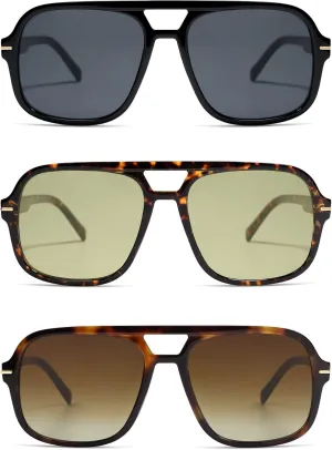 Retro Trendy Square Aviator Sunglasses Womens Mens 70s Classic Vintage Oversized Sun Glasses AR82173