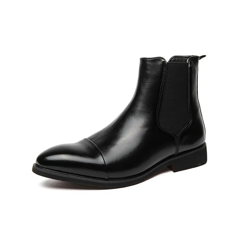 Roma - Red Bottom sole leather Chelsea Boots For Men