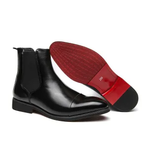 Roma - Red Bottom sole leather Chelsea Boots For Men