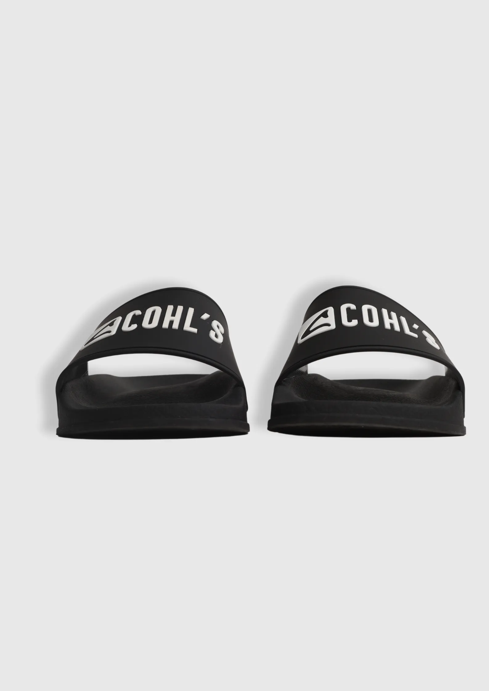 Slide Flat Rubber Sandals in Black