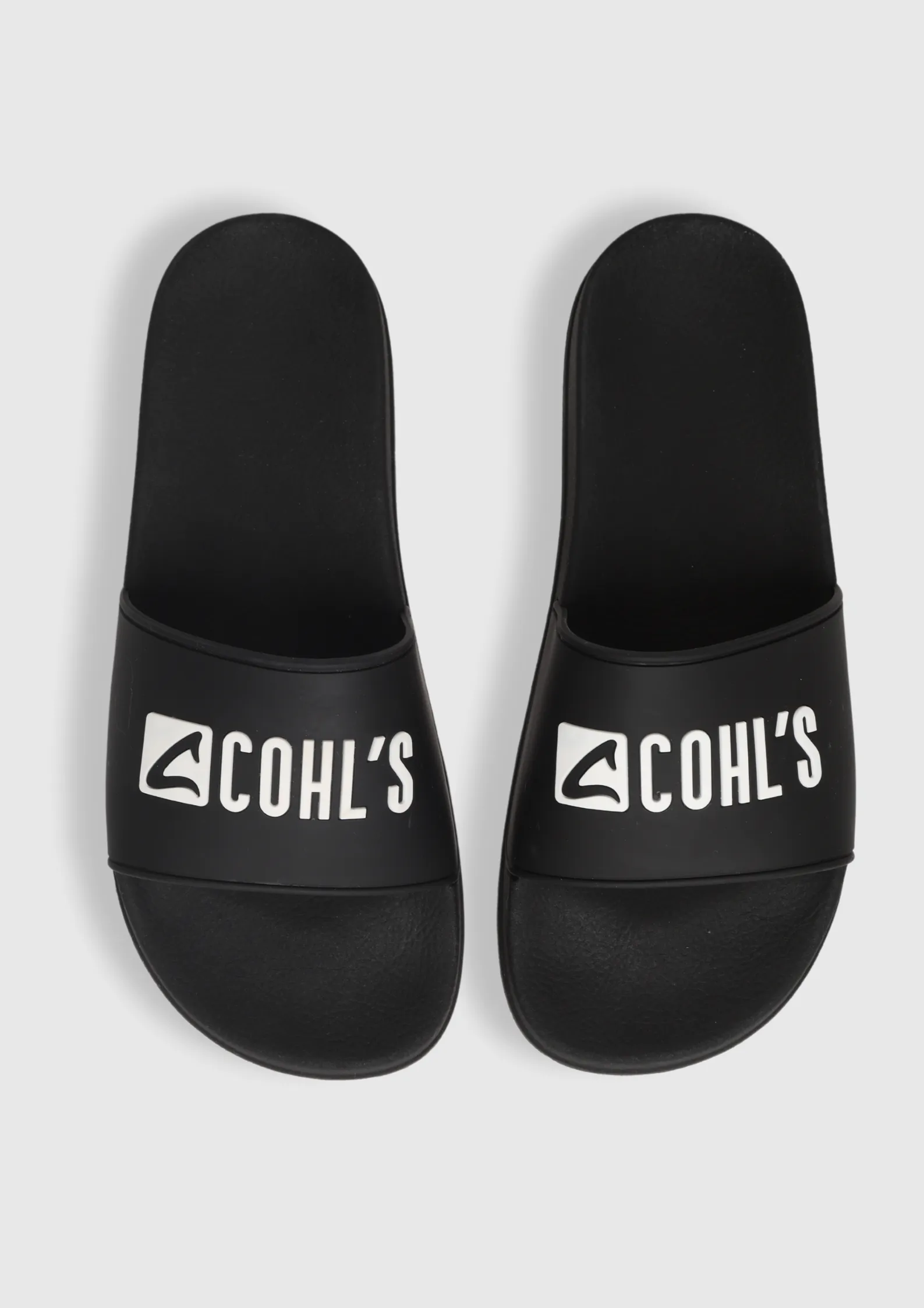 Slide Flat Rubber Sandals in Black