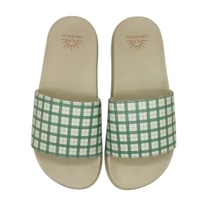 Slide Sandal, Fern Plaid