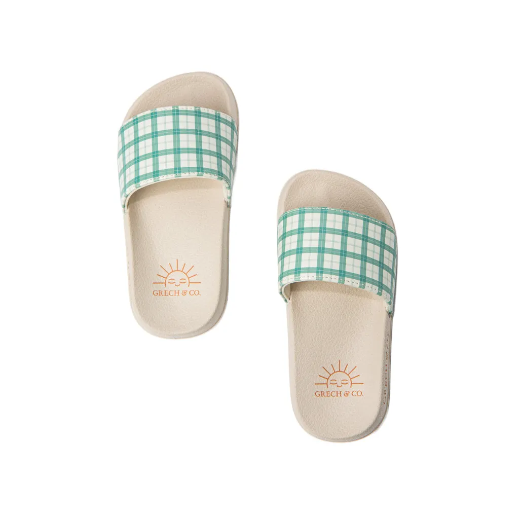 Slide Sandal, Fern Plaid