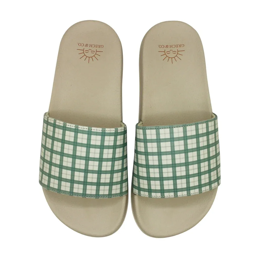 Slide Sandal, Fern Plaid