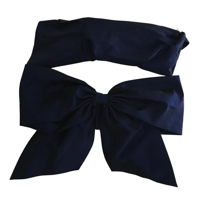Veronica Beard Women's Armond Taffeta One-Shoulder Top Elegant Bow Ruched Body Blue Sz 2